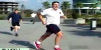 Mikheil Saakashvili jogging in Anaklia on election day 