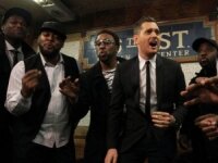 Michael Buble sings in New York Subway