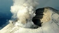 Mexico’s volcano viewed from air 