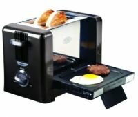 Say Good-Morning with Nostalgia Electrics Toaster with a Flip Down Griddle